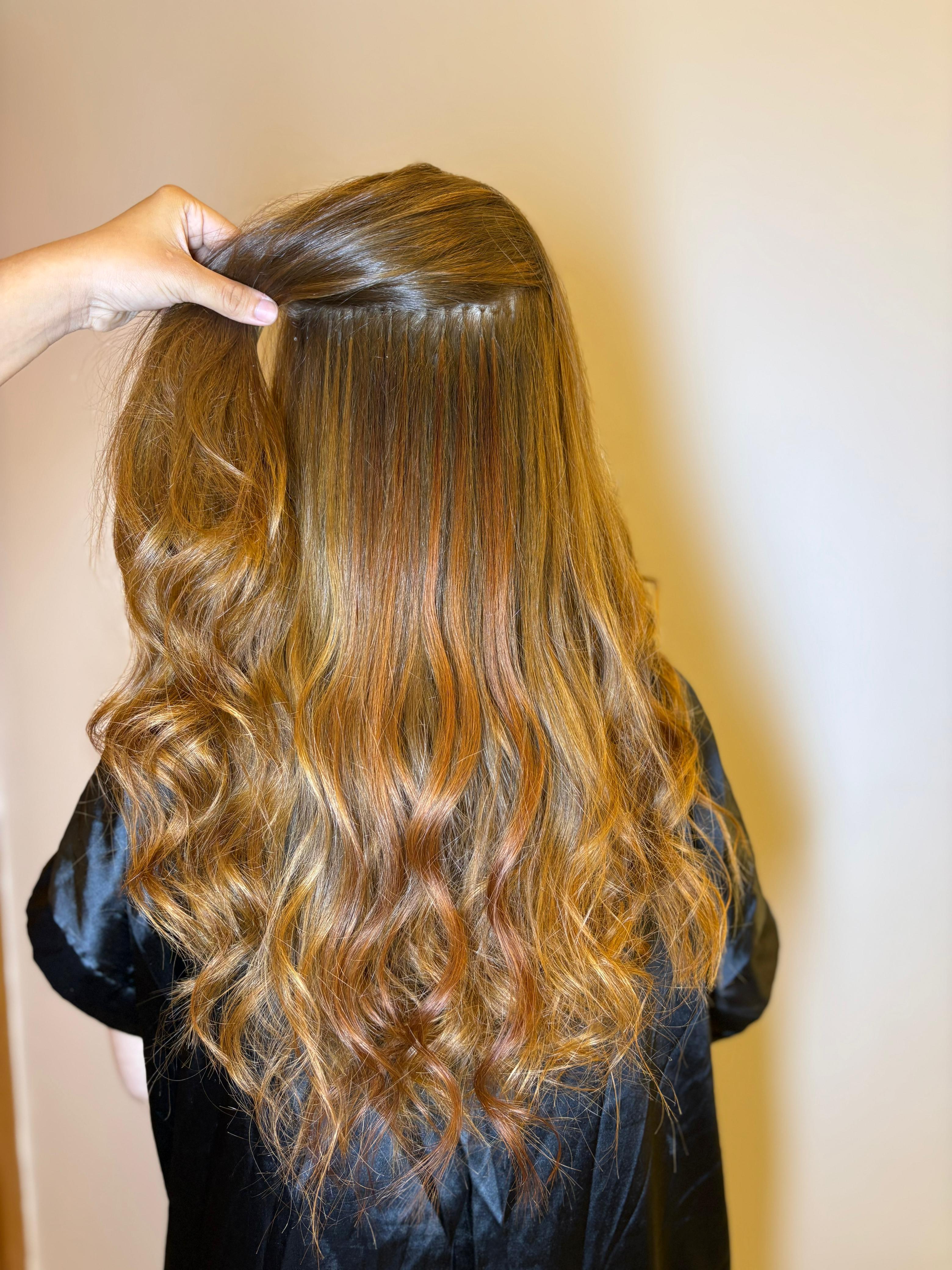 Exemplo de resultado do mega hair com Microcápsulas de Queratina na Trifemme